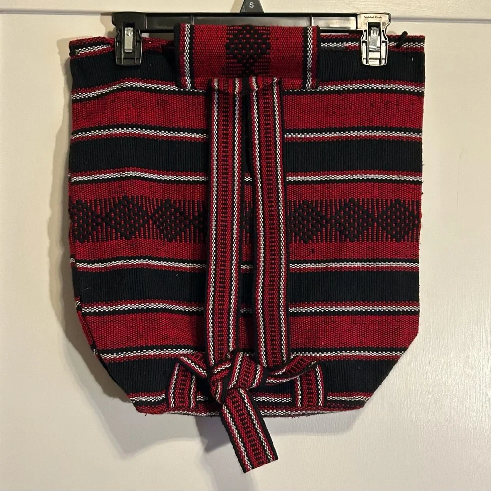 University of Georgia fabric backpack rucksack red black cinch sack‎ hippie
